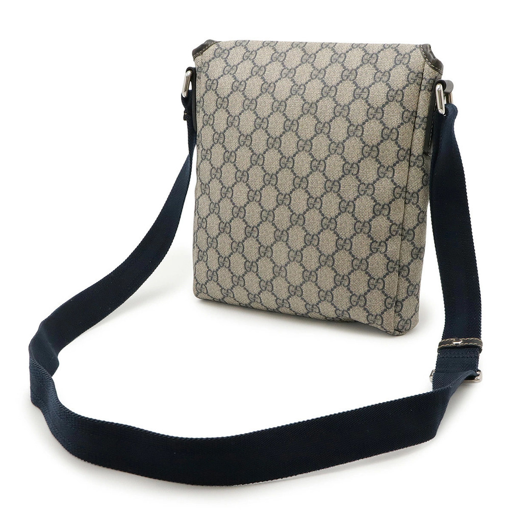 Gucci Supreme Beige Plus Cream Crossbody Navy Blue Leather Bag GG Cream Blue